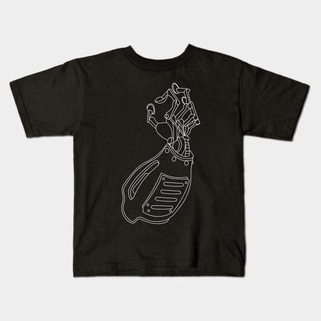 John Silver White Outline Kids T-Shirt by RickdelaTorre